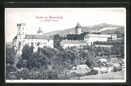 AK Rosenberg / Böhmen, Teilansicht mit Schloss