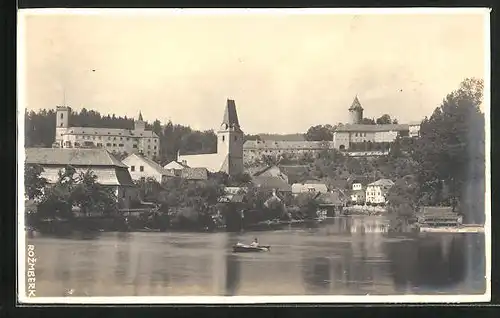 AK Rozmberk, Teilansicht mit Schloss