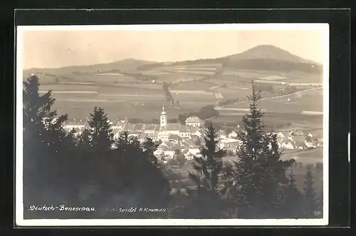 AK Deutsch-Beneschau, Panoramablick vom Berg