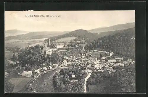 AK Rosenberg i. B., Panoramablick aus der Vogelschau