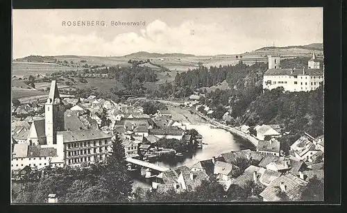 AK Rosenberg, Panoramablick mit Flusslauf