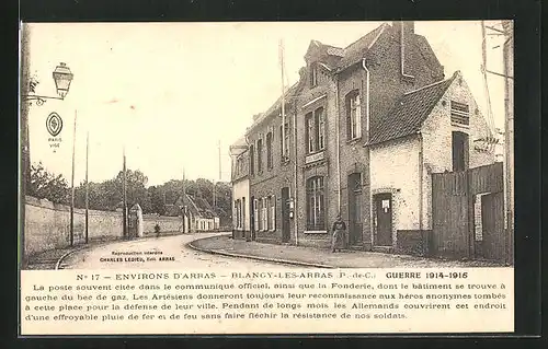 AK Blang-les-Arras, La Poste et Telegraphes