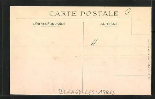 AK Blang-les-Arras, La Poste et Telegraphes