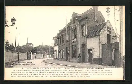 AK Blangy-les-Arras, La Poste et Telegraphe