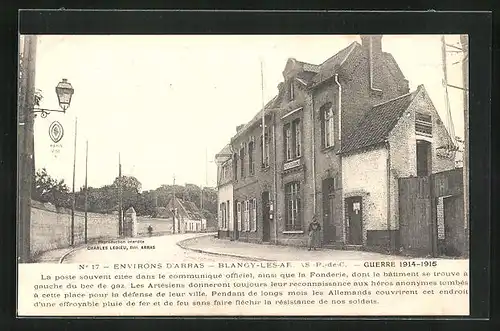 AK Blangy-les-Arras, La Poste et Telegraphe