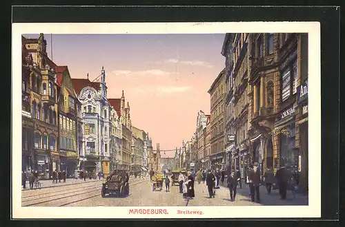 AK Magdeburg, Breiteweg mit Geschäften