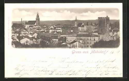 AK Mühldorf, Panoramablick aus der Vogelschau