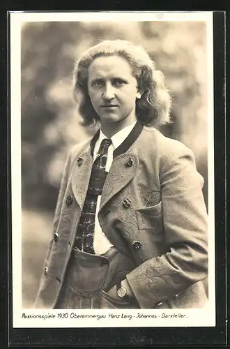 AK Oberammergau, Passionsspiele 1930, Johannes-Darsteller Hans Lang