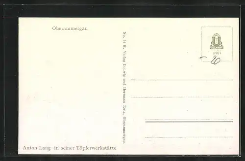 AK Oberammergau, Passionsspiele, Anton Lang in seiner Töpferwerkstätte