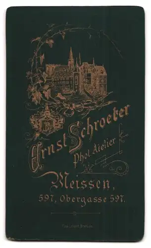 Fotografie Ernst Schroeter, Meissen, Obergasse 597, Knabe mit Oberlippenbart