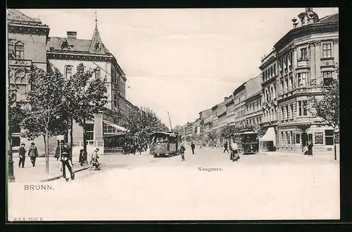 AK Brünn / Brno, Strassenpartie der Neugasse