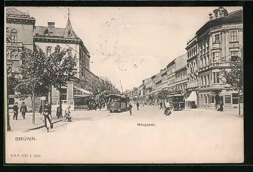 AK Brünn / Brno, Strassenpartie der Neugasse