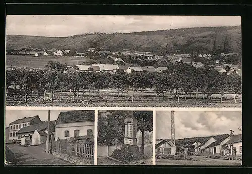 AK Vinicne Sumice, Strassenpartie mit Gebäudeansicht, Denkmal, Ortspartie