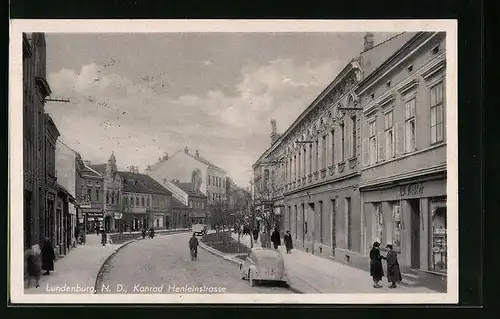 AK Lundenburg N. D., Verkehr in der Konrad-Henlein-Strasse