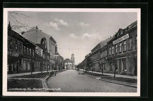 AK Lundenburg N. D., Länderbank Wien in der Konrad-Henlein-Strasse