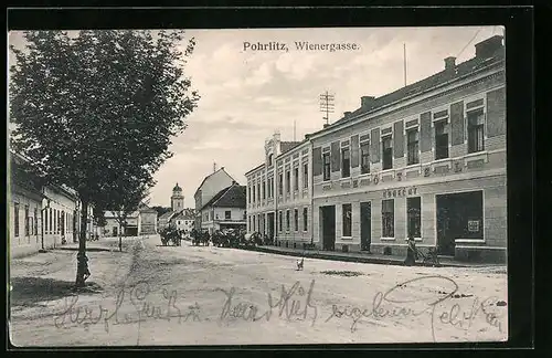 AK Pohrlitz, Strassenpartie in der Wienergasse