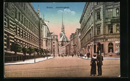 AK Brünn / Brno, Blick in die Jesuitengasse