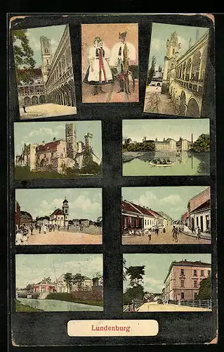 AK Breclava, Kostel, Partie, Zamek, Ulice