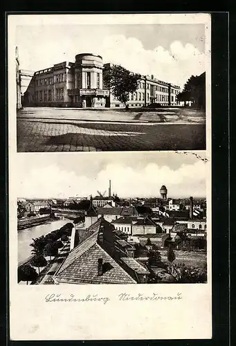 AK Lundenburg, Gebäudeansicht, Blick über die Dächer der Stadt