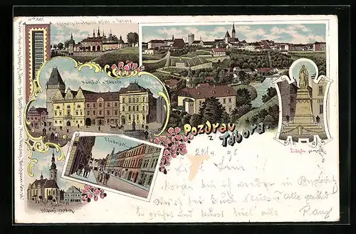Lithographie Tabor, Namesti, Predmesti, Hlavni chram