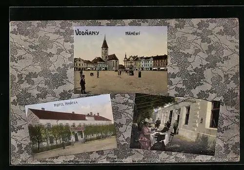 AK Vodnany, Hotel Hnatek, Zahrada, Namesti