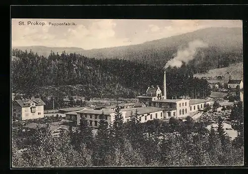 AK Kienberg-St. Prokop, Pappenfabrik aus der Vogelschau