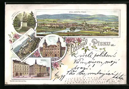 Lithographie Pisek, Hotel Zlate Kolo, Zvikov, Radnice