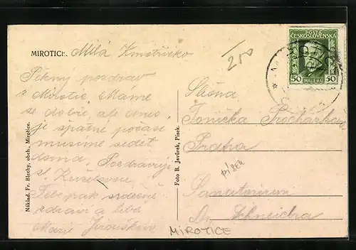 AK Mirotice, Namesti, Ulice, Panorama