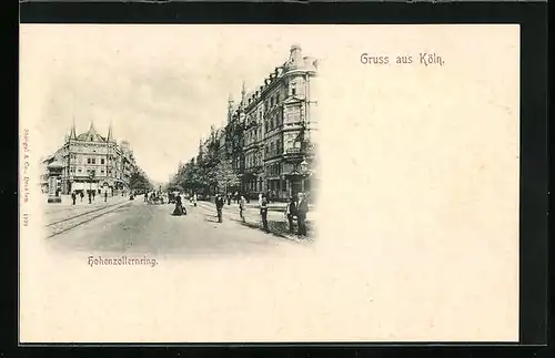 AK Köln-Neustadt, Hohenzollernring mit alten Häusern