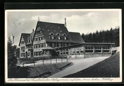 AK Dahle /Kreis Altena, Ehrenmal des Sauerländischen Gebirgsvereins auf Kohlberg, 514m