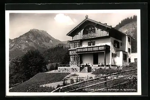 AK Oberaudorf, Cafe u. Pension Hummelei m. Brünnstein