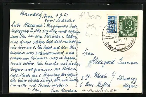 AK Oberaudorf, Cafe u. Pension Hummelei m. Brünnstein