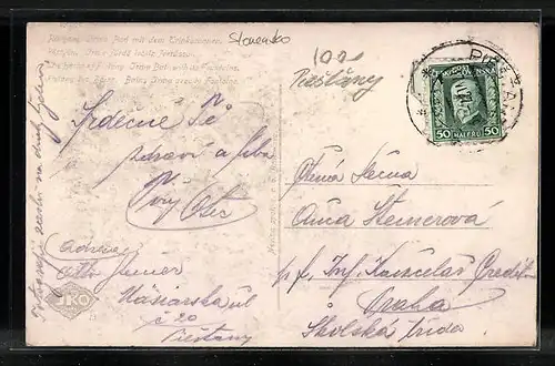 AK Kupele Piestany, Irma Bad mit Trinkbrunnen