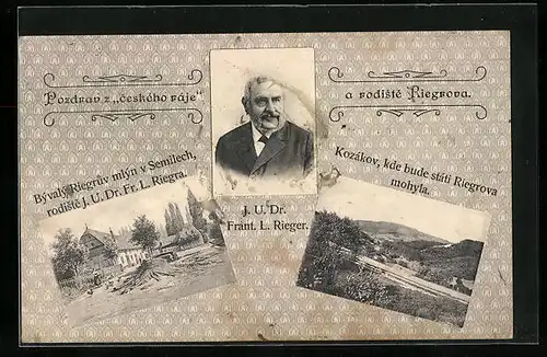 AK Semil / Semily, Bývalý Riegruv mlýn, Ceského Ráje, Panorama