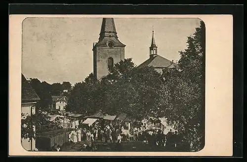 AK Bozkov, Námestí, Kostel