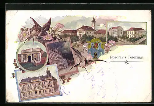 AK Theresienstadt / Terezin, Kostel, Panorama