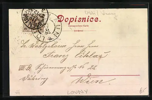 AK Laun / Louny, Kostel, Panorama