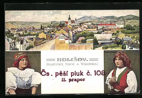 AK Holesov, Panorama, Ausstellung 1919