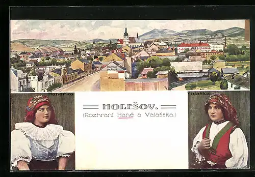 AK Holesov, Panorama, Ausstellung 1919