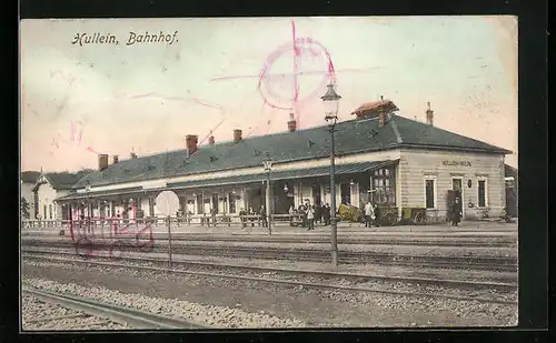 AK Hullein, Blick zum Bahnhof über die Gleise