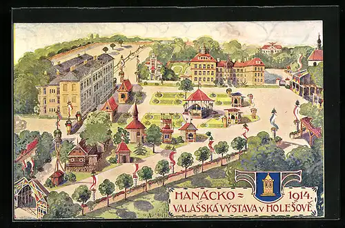 AK Holesov, Valasskavystava 1914, Celkovy pohled, Ausstellung