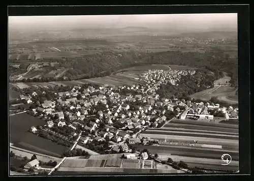 AK Hegnach, Fliegeraufnahme mit Fernsicht