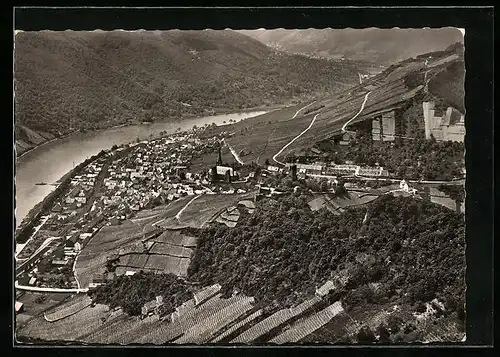 AK Klotten /Mosel, Fliegeraufnahme mit Weinbergen