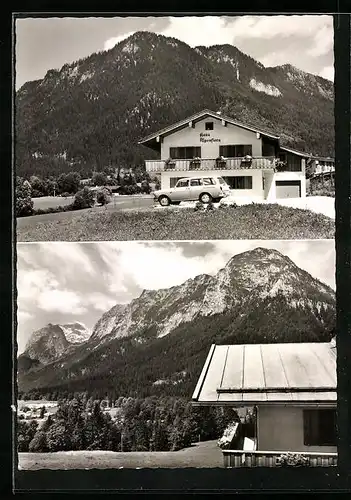 AK Ramsau b. Berchtesgaden, Pension Haus Alpenflora a. d. Deutschen Alpenstrasse, Mehrfachansicht