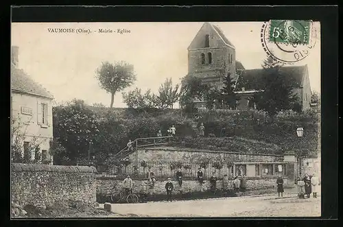 AK Vaumoise, Mairie-Eglise