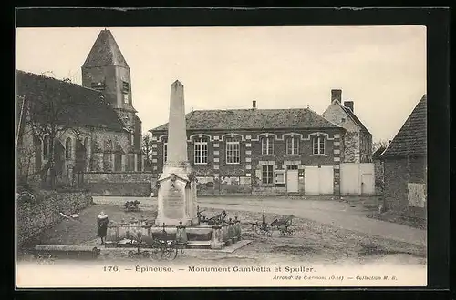 AK Épineuse, Monument Gambetta et Spuller