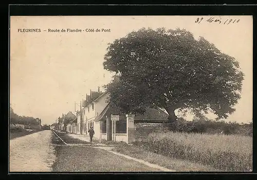 AK Fleurines, Route de Flandre, Côte de Pont