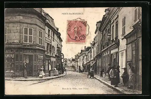 AK Pont-Ste-Maxence, Rue de la Ville, vers l`Oise