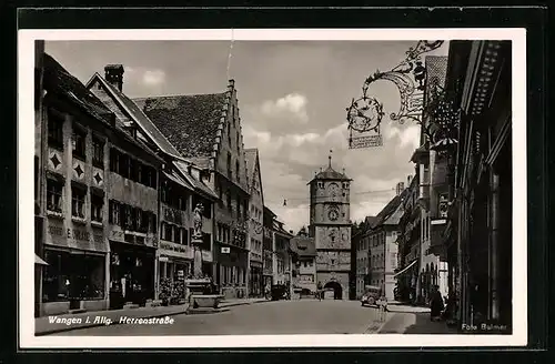 AK Wangen i. Allg., Blick in die leere Herrenstrasse