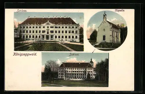 AK Königseggwald, Schloss und Kapelle